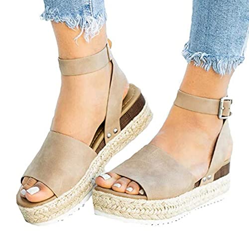 Lomelomme Orthopädische Sandalen Damen Flach Elegant Bequem Sandaletten Strandsandalen Schuhe Mit Absatz Strand Frauen Sommersandalen Sommerschuhe Damensandalen Peep Toe Weich Sandalen Keilsandalen von Lomelomme