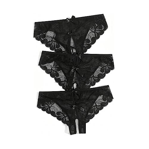 Lomelomme Reizwäsche Hochwertig Hipster Damen Baumwolle String Ouvert Damen Sexy Body Damen Sexy Spitze Bauchweg Slip Damen Tanga Reizwäsche+hochwertig Ouvert Slip Offen von Lomelomme