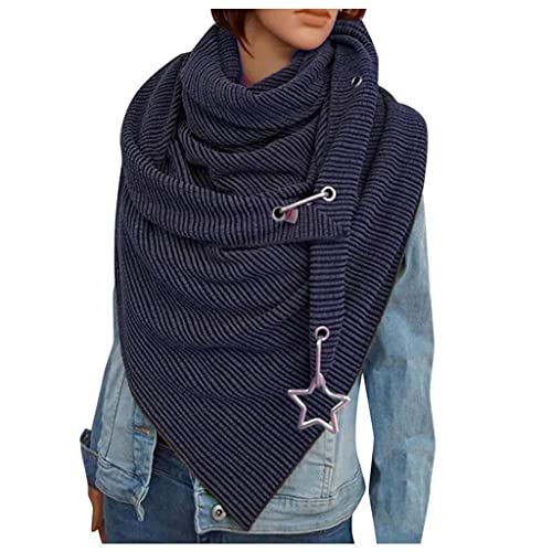 Lomelomme Schal Damen Herren Dreieck Groß Dreieckschal Elegant Winter Schals mit Knöpfen Warme Weich Scarf Dreieckstuch Wickelschal Herbstschal 2021 Neu von Lomelomme