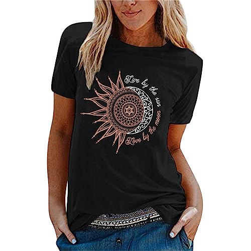 Noracora T Shirt Damen - T Schirt Damen Locker Lässig Sommer Sale Shirts Tops Oberteile Mit Aufdruck Kurzarm Tshirt T Shirt Batik Ausgefallene Bluse Damenshirts Pullover von Lomelomme