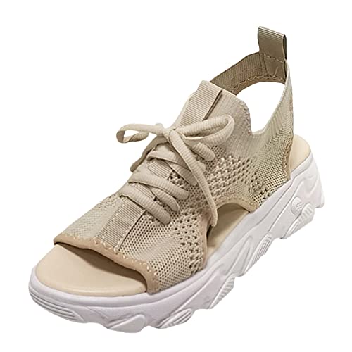 Sandaletten Damen Abrollschuhe Zalvori Flach Sportsandalen Sommer Wandersandalen Plateau Flache Sport-Outdoorsandalen Sommersandaletten Barfuss Schuhebreitefüße Gesundheitsschuhe Clogs Sandale von Lomelomme