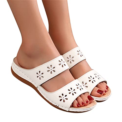 Slipper Damen Frauen Offener Zeh Hausschuh Pantoletten Slippers Elegante Hausschuh Schlappen Hausschuhe Flip Flop Weich Mode Sommer Komfort Sandals Strandsandalen von Lomelomme