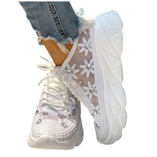 Sneaker Damen Schwarz 40 rutschfeste Sale Plateau Shoes Sportschuhe Freizeitschuhe Gym Frühling Meladen Turnschuhe Laufschuhe Damenschuhe Bequeme Leistungsstarke Wmshoes Sneakers Schuhe von Lomelomme