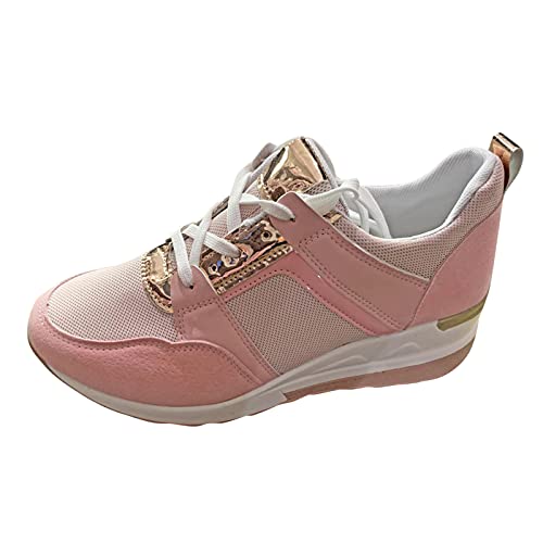 Sneaker Damen Schwarz Plateau Elegante Weiche Schuhe Fußballschuhe Laufschuhe Leichtgewichts Atmungsaktiv Frauen Joggingschuhe Sneakers Casual Große Größe Fashion Für Trekking Workout Running von Lomelomme