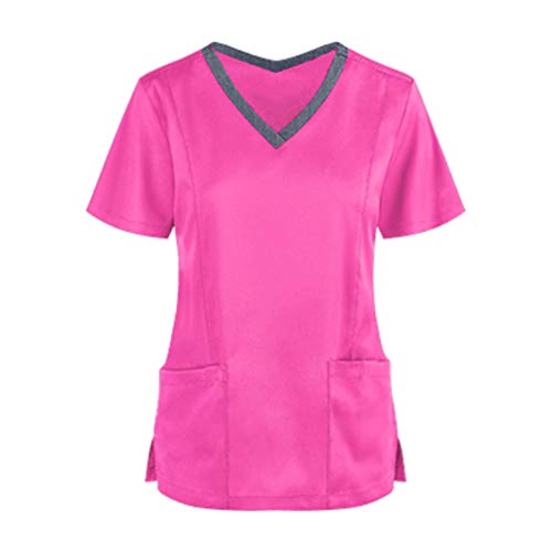 V Ausschnitt Berufsbekleidung Pflege Damen Arbeitskleidung Mit Taschen Krankenpfleger Uniform Druck Kasackdamenpflegegünstig Krankenpflegeuniform Kleidung Einfarbig Rot Arbeitsuniform Pullover Dress von Lomelomme