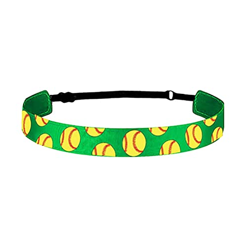 Haarband Damen Schwarz Mädchen-Baseball-Softball-Sport-Haarband, elastisch, rutschfest, Haarband, Lauf-Stirnband, Haar-Accessoires Warmer Schal Kinder (Green, One Size) von Lomhmn