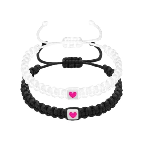 Herren-Armbanduhr, herzförmig, handgewebt, für Damen, Liebespaar-Armband, Schmuck für Damen, D, Einheitsgröße von Lomhmn