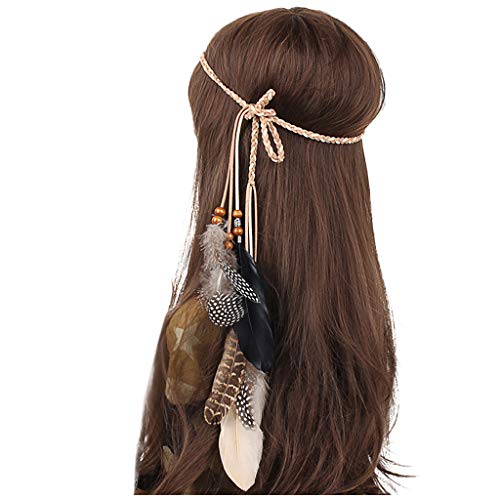 Kristall Armband Bundle Kopfbedeckung Ornamente Frauen Hoop Band Haar Bohemian Haar Vintage Kopf Kette Armbänder Männer String (Schwarz, Einheitsgröße) von Lomhmn