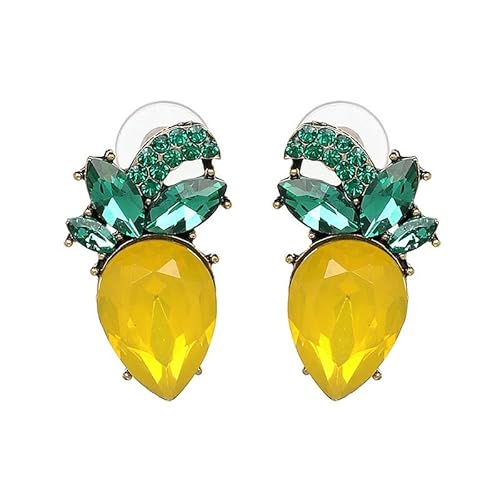 Lomhmn Ohrringe Bulk und American Retro personalisierte Ananas-Ohrringe mit Diamant-Ohrringen kleine Ohrringe, Einheitsgröße, Farbige Glasur, Kein Edelstein von Lomhmn