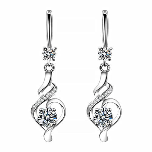 Lomhmn Western Ringe Wassertropfen Glänzende Diamanten Mode Damen Ohrringe Ohrringe Zirkon Ohrringe mit Diamant Ohrringe Gänseblümchen Rose Taschen, Einheitsgröße, Kupfer, Kein Edelstein von Lomhmn