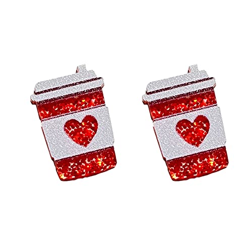 Lomhmn en Hoops Day Ohrstecker Glitzer Liebe Umschlag Text Liebe glänzend Party Ohrring Mädchen Geschenk Trend Ohrringe, Einheitsgröße, Acryl, Kein Edelstein von Lomhmn