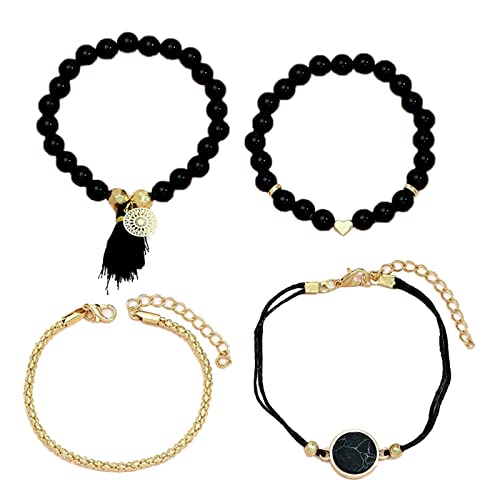 Ohrringe Frauen Set Schmuck Charm Armband Für Frauen Von Quaste Liebe Böhmen Herz Armbänder Digitale Uhr mit Sekunden für Krankenschwestern, #0315-1, schwarz, Einheitsgröße von Lomhmn