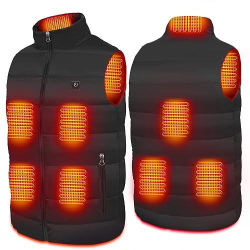 Lommegy Beheizte Weste Unisex, Beheizbare Jacke Heizweste Wärmeweste Elektrisch mit 16000mah Akku, 3 Einstellbar Temperatur USB Elektrische Heizwesten für Herren Damen Außen Reisen Sport Freizeit von Lommegy