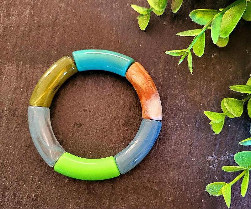 Armband, Armreifen Acrylrohr Perlen, Statementarmband Acrylperlen von Lomolove2020