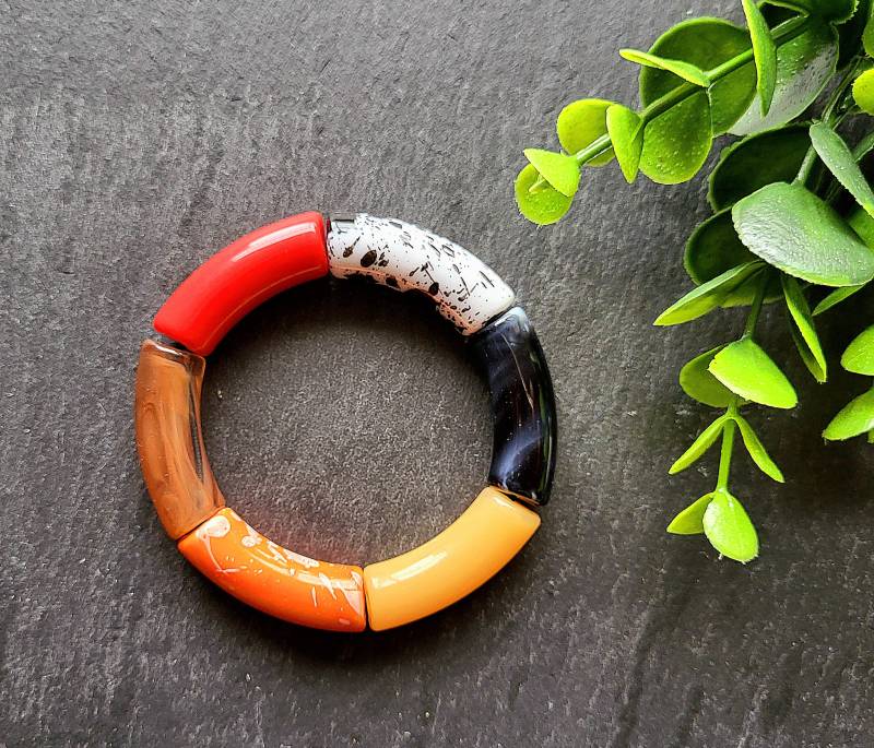 Armband, Armreifen Acrylrohr Perlen, Statementarmband Acrylperlen von Lomolove2020