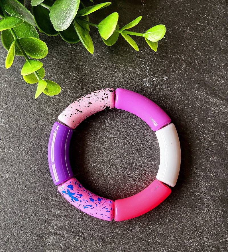 Armband, Armreifen Acrylrohr Perlen, Statementarmband Acrylperlen von Lomolove2020