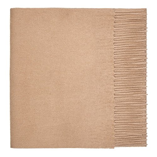 Lona Scott 100% Lammwolle Einfacher Schal, Beige von Lona Scott