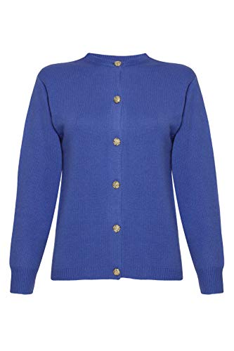 Lona Scott Damen Kaschmir Golf Strickjacke, Kornblume, S von Lona Scott