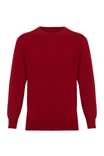 Lona Scott Herrenpullover aus Kaschmir, Rundhalsausschnitt, Kastanienbraun XXL von Lona Scott