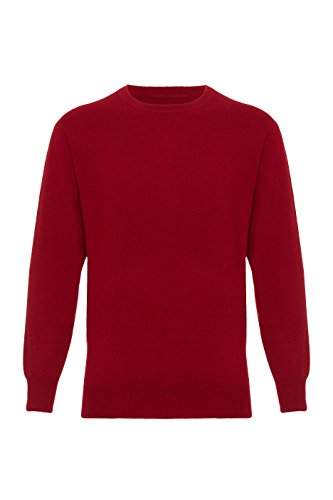 Lona Scott Herrenpullover aus Kaschmir, Rundhalsausschnitt, Kastanienbraun XXL von Lona Scott