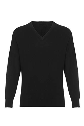 Lona Scott Kaschmir Pullover Herren, V Ausschnitt Schwarz L von Lona Scott