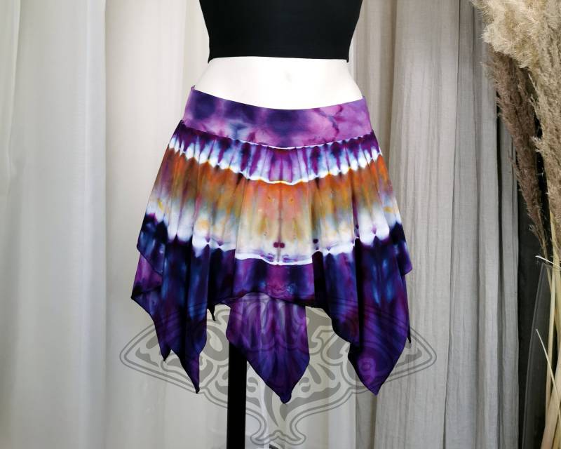 Mini Ice Dye Batik Feenrock in Lila Orange von LonaticDyes