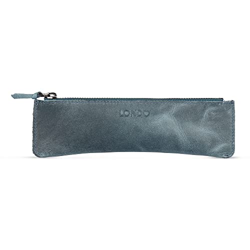 Londo Echtleder Federmäppchen mit Reißverschluss – Elegantes Bleistift Etui, Multifunktionales Schlampermäppchen und Stiftetasche für Büro, Reise & Alltag von Londo