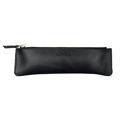 Londo Echtleder Federmäppchen mit Reißverschluss – Elegantes Bleistift Etui, Multifunktionales Schlampermäppchen und Stiftetasche für Büro, Reise & Alltag von Londo
