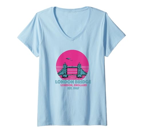 Damen London Bridge England Souvenir Vereinigtes Königreich T-Shirt mit V-Ausschnitt von London Bridge England Merch