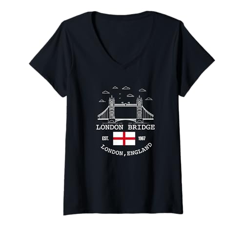 Damen London Bridge England Souvenir Vereinigtes Königreich T-Shirt mit V-Ausschnitt von London Bridge England Merch