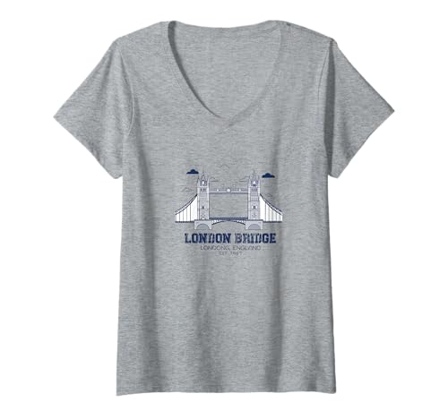 Damen London Bridge England Souvenir Vereinigtes Königreich T-Shirt mit V-Ausschnitt von London Bridge England Merch