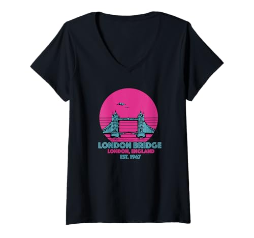 Damen London Bridge England Souvenir Vereinigtes Königreich T-Shirt mit V-Ausschnitt von London Bridge England Merch