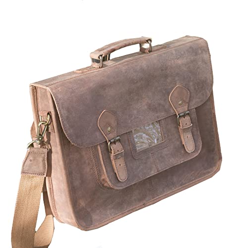 London Craftwork Unisex Lc-satc-s Umhängetasche, braun im antik-Finish von London Craftwork