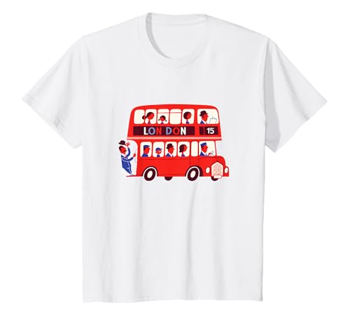 Kinder London Doppeldecker Bus London Red Bus Britische Babyparty T-Shirt Kinder London Doppeldecker Bus London Red Bus Britische Babyparty T-Shirt von London Double Decker Bus British Baby Shower