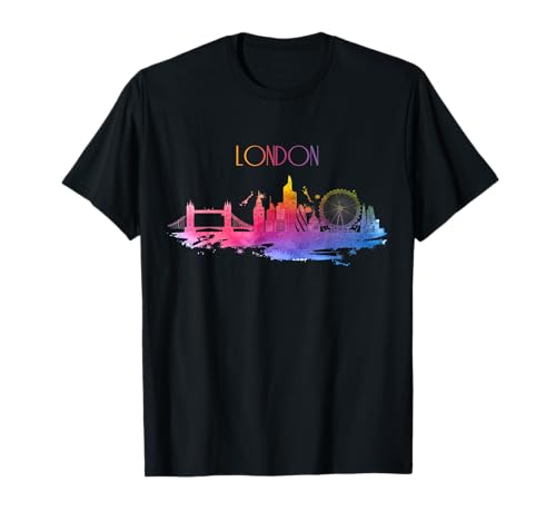 London England UK Souvenirs Herren T-Shirt Schwarz S Klassische Passform Kurzarm Crew-Neck-Shirt Wasserfarbe London Skyline Souvenir Geschenk London England UK Souvenirs Herren T-Shirt Schwarz S Klassische Passform Kurzarm Crew-Neck-Shirt Wasserfarbe London Skyline Souvenir Geschenk von London England UK Souvenirs