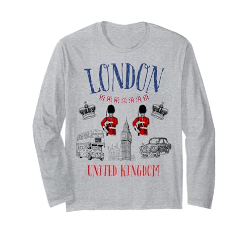 Kinder London Großbritannien Britisches Souvenir Bus Taxi Mädchen Jungen Langarmshirt Kinder London Großbritannien Britisches Souvenir Bus Taxi Mädchen Jungen Langarmshirt von London England United Kingdom UK Souvenir Kids