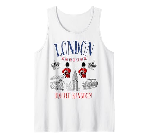 Kinder London Großbritannien Britisches Souvenir Bus Taxi Mädchen Jungen Tank Top Kinder London Großbritannien Britisches Souvenir Bus Taxi Mädchen Jungen Tank Top von London England United Kingdom UK Souvenir Kids