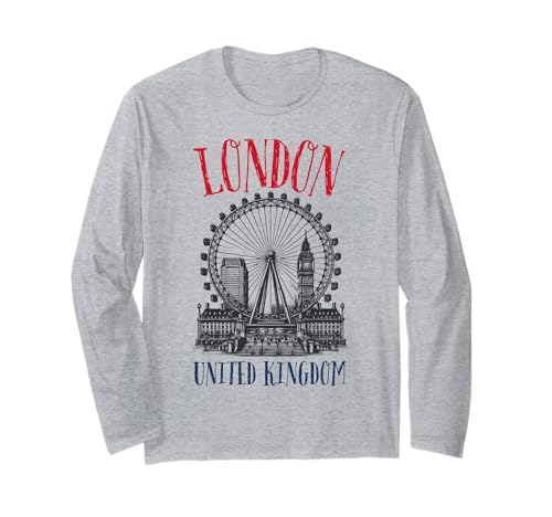 Kultige Londoner Skyline, Großbritannien, britische Frauen, Jungen, Mädchen Langarmshirt von London England United Kingdom UK Souvenir Kids