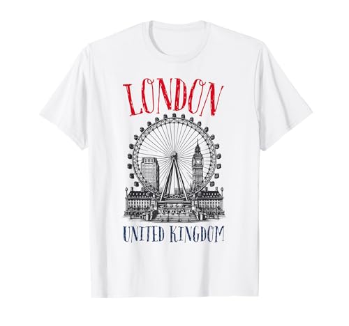 Kultige Londoner Skyline, Großbritannien, britische Frauen, Jungen, Mädchen T-Shirt Kultige Londoner Skyline, Großbritannien, britische Frauen, Jungen, Mädchen T-Shirt von London England United Kingdom UK Souvenir Kids
