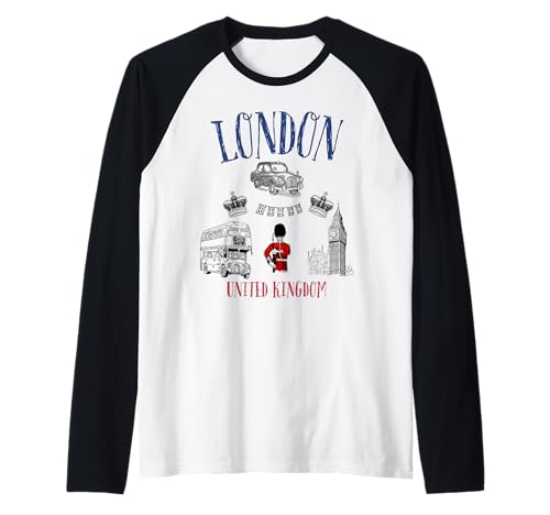 London Black Cab Großbritannien British Royal Guards Boys Raglan London Black Cab Großbritannien British Royal Guards Boys Raglan von London England United Kingdom UK Souvenir Kids