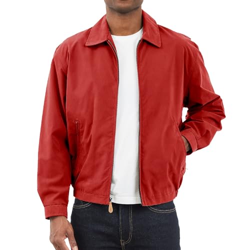 LONDON FOG Herren Auburn Zip-Front Golf Jacket (Regular & Big-Tall Sizes) Leichte Baumwolljacke, Chili, L von LONDON FOG