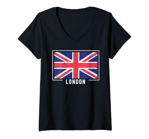Damen London ist Immer eine Gute Idee UK GB T-Shirt mit V-Ausschnitt Damen London ist Immer eine Gute Idee UK GB T-Shirt mit V-Ausschnitt von London Great Britain UK United Kingdom
