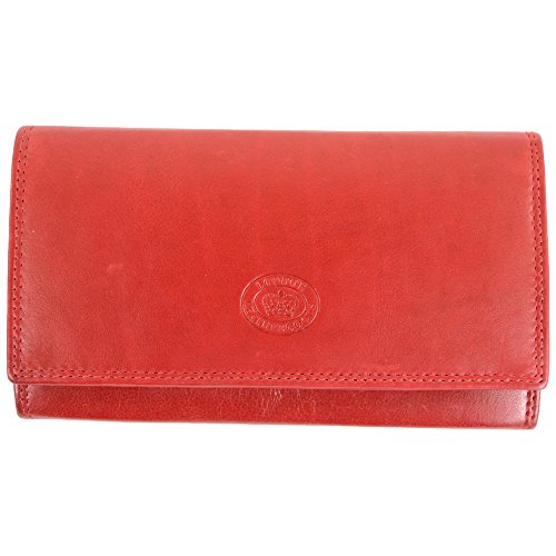 London Echtleder Damen Handtasche mit Innentaschen (lila/dunkelbraun/dunkelbraun/marineblau/türkis/schwarz), Rot - Rot, Dark Red von LondonLeather