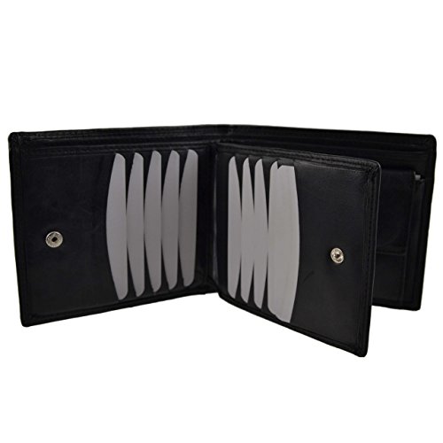 Herren/Herren Stylisch Leder doppelt gefaltete Geldbörse von London Leather Goods Top Qualität - Schwarz Herren/Herren Stylisch Leder doppelt gefaltete Geldbörse von London Leather Goods Top Qualität - Schwarz von London Leathergoods