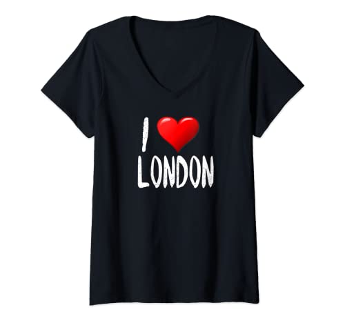 Damen I Love London – Shirt – I Heart Great Britain – Souvenir T-Shirt mit V-Ausschnitt Damen I Love London – Shirt – I Heart Great Britain – Souvenir T-Shirt mit V-Ausschnitt von London Love - I Heart London - Great Britain
