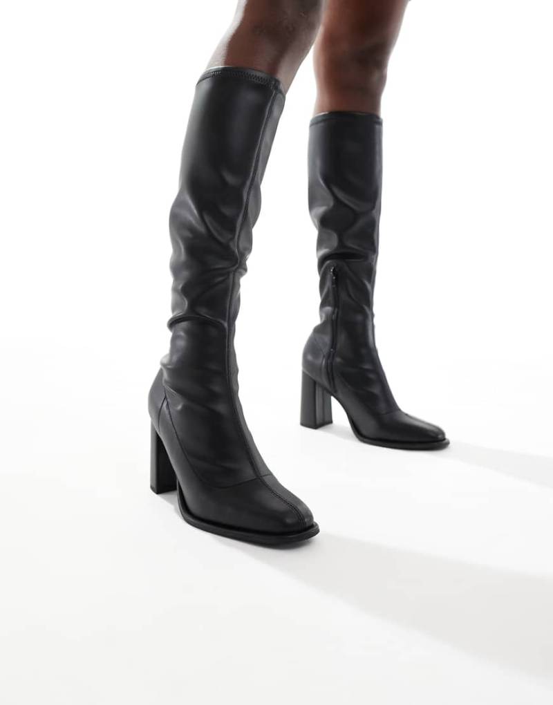 London Rebel - Paige - Kniehohe Sock-Boots in Schwarz von London Rebel