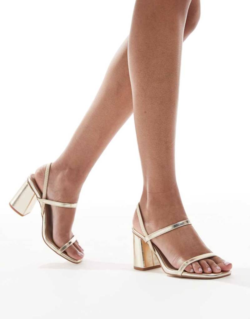 London Rebel - Sandaletten in Gold mit Blockabsatz-Goldfarben von London Rebel