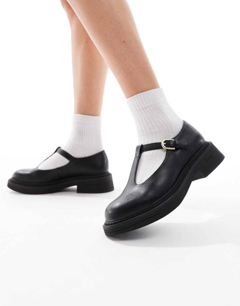 London Rebel - Sophia - Mary-Jane-Schuhe in Schwarz mit dicker Sohle von London Rebel