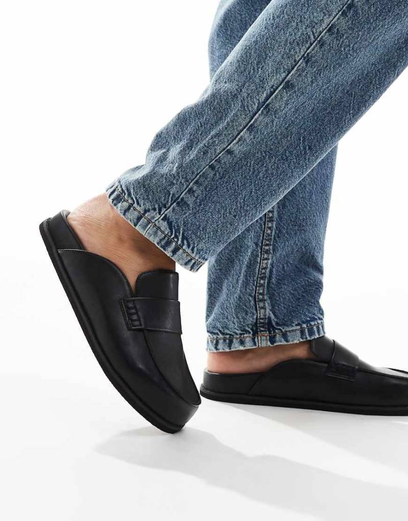 London Rebel - Violet - Mules zum Reinschlüpfen in Schwarz von London Rebel