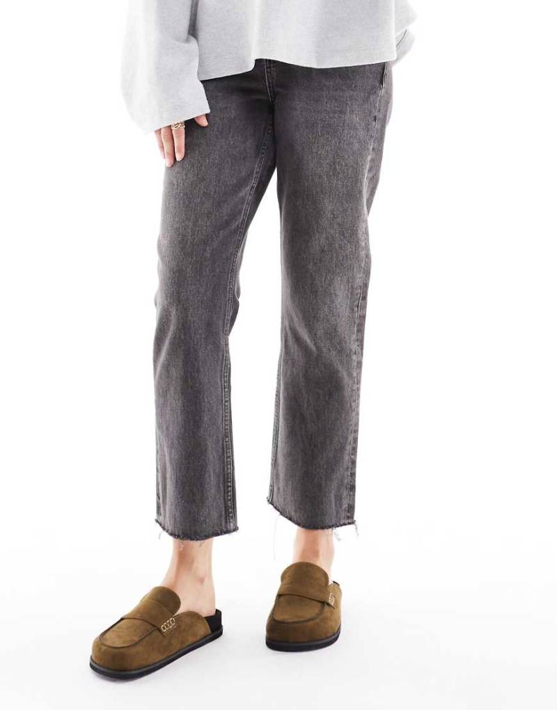 London Rebel - Violet - Slip-on-Mules in Olivgrün aus Wildlederimitat von London Rebel